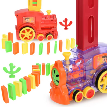 60Pcs Electric Domino Mini Train With Light & Sound